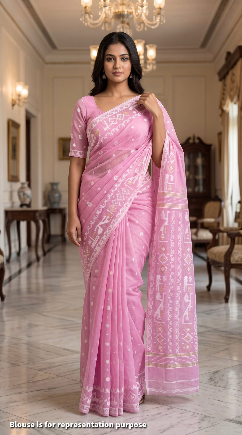 Handloom Jamdani | Baby Pink