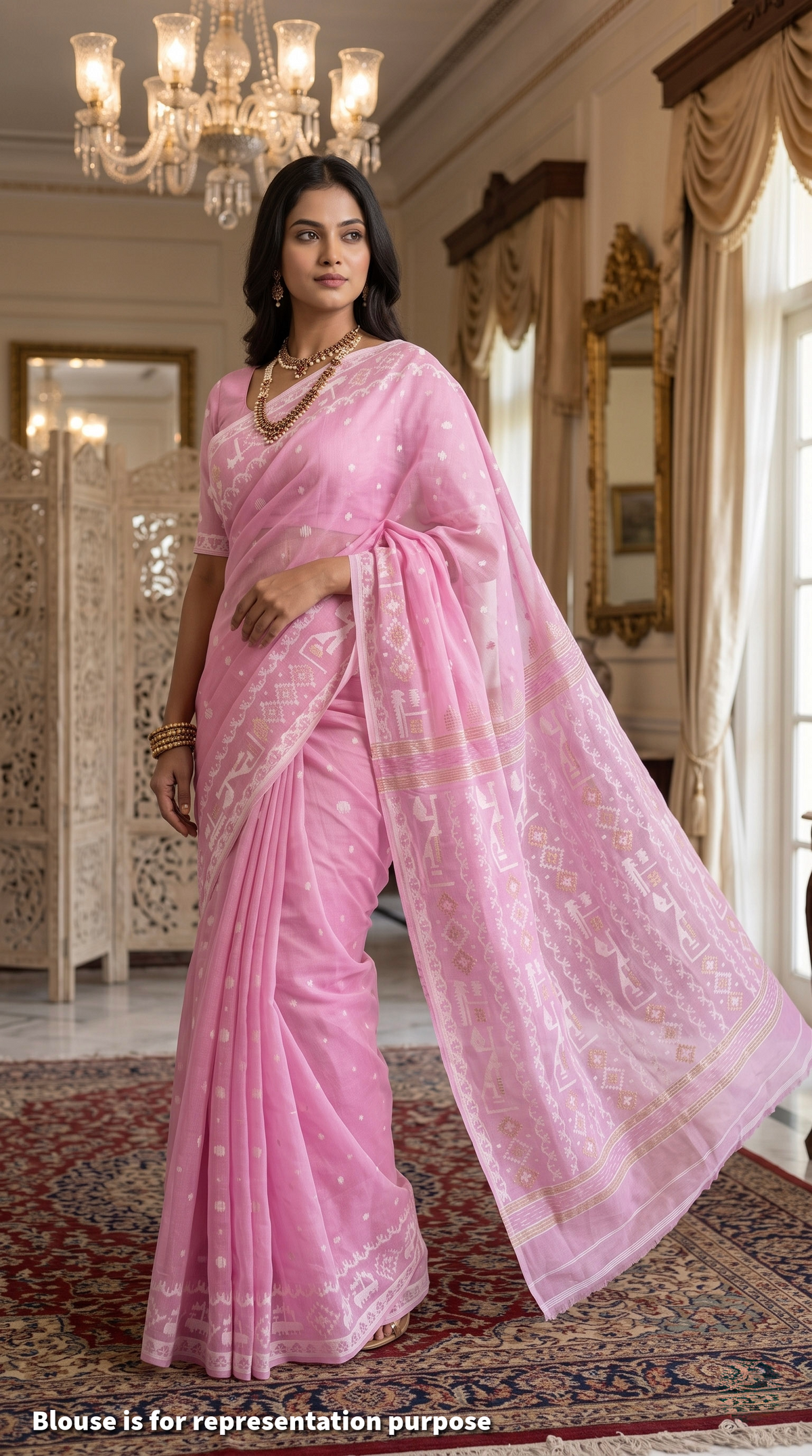 Handloom Jamdani | Baby Pink
