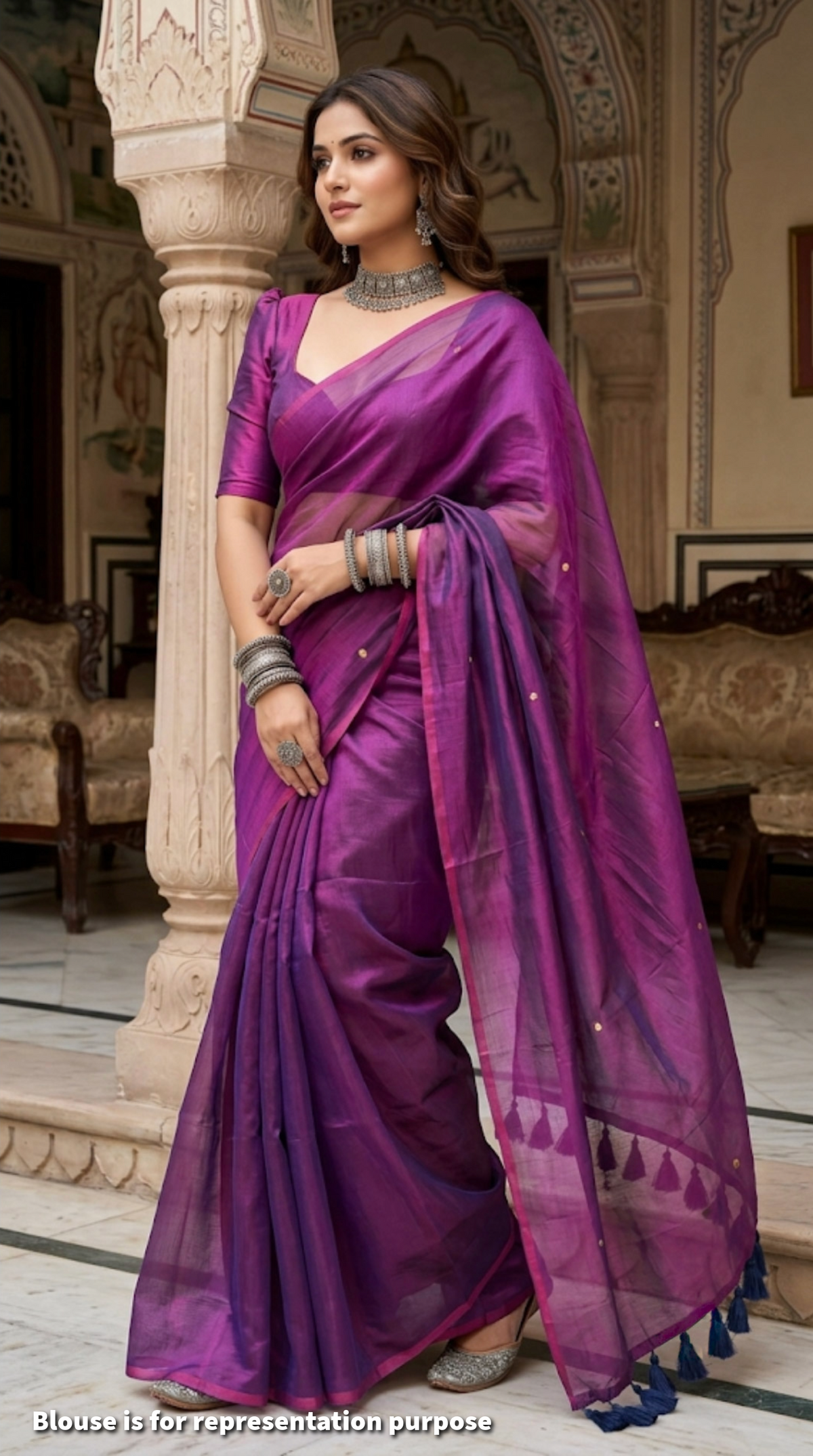 Wrapped in Orchid | Handloom purple tissue saree