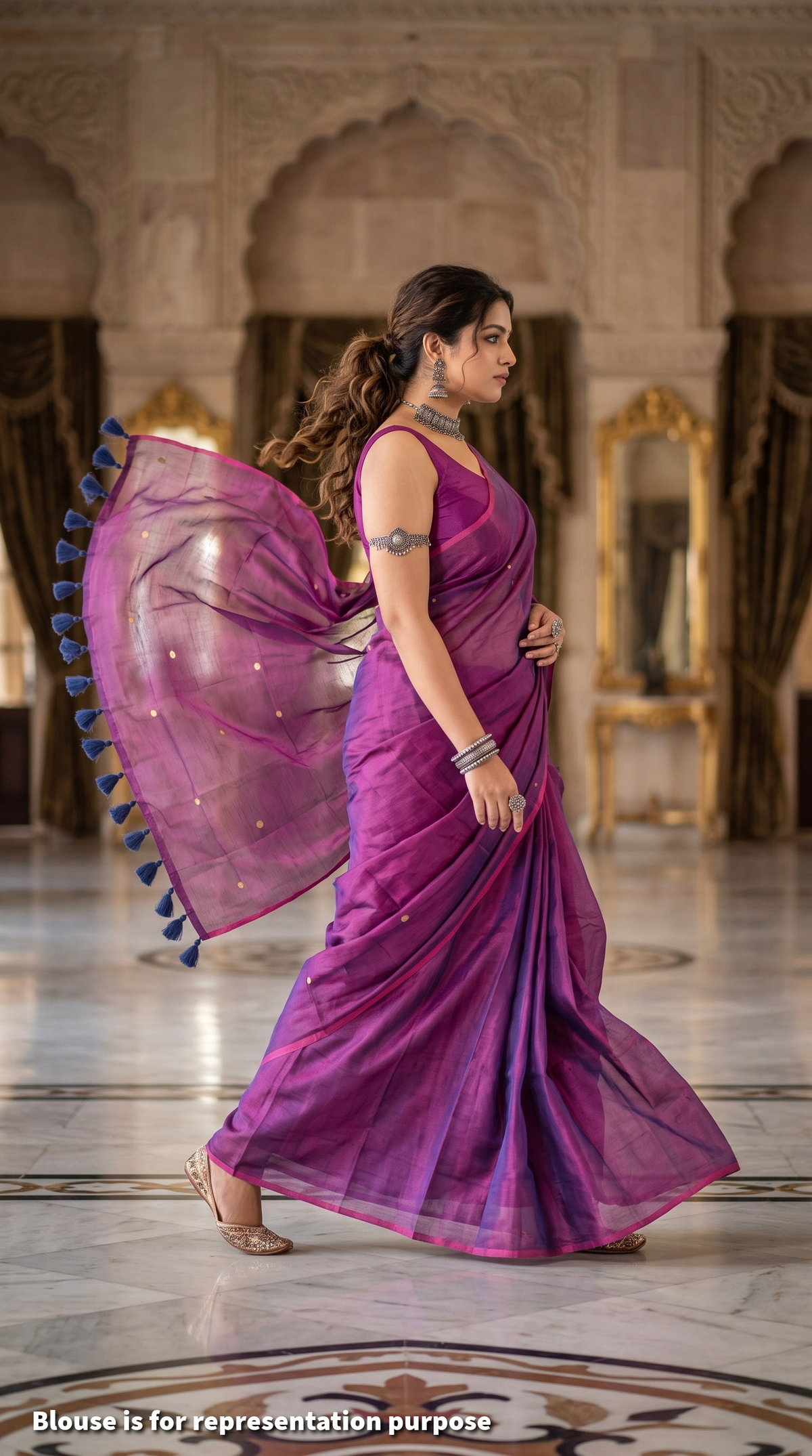 Wrapped in Orchid | Handloom purple tissue saree