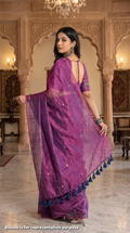 Wrapped in Orchid | Handloom purple tissue saree
