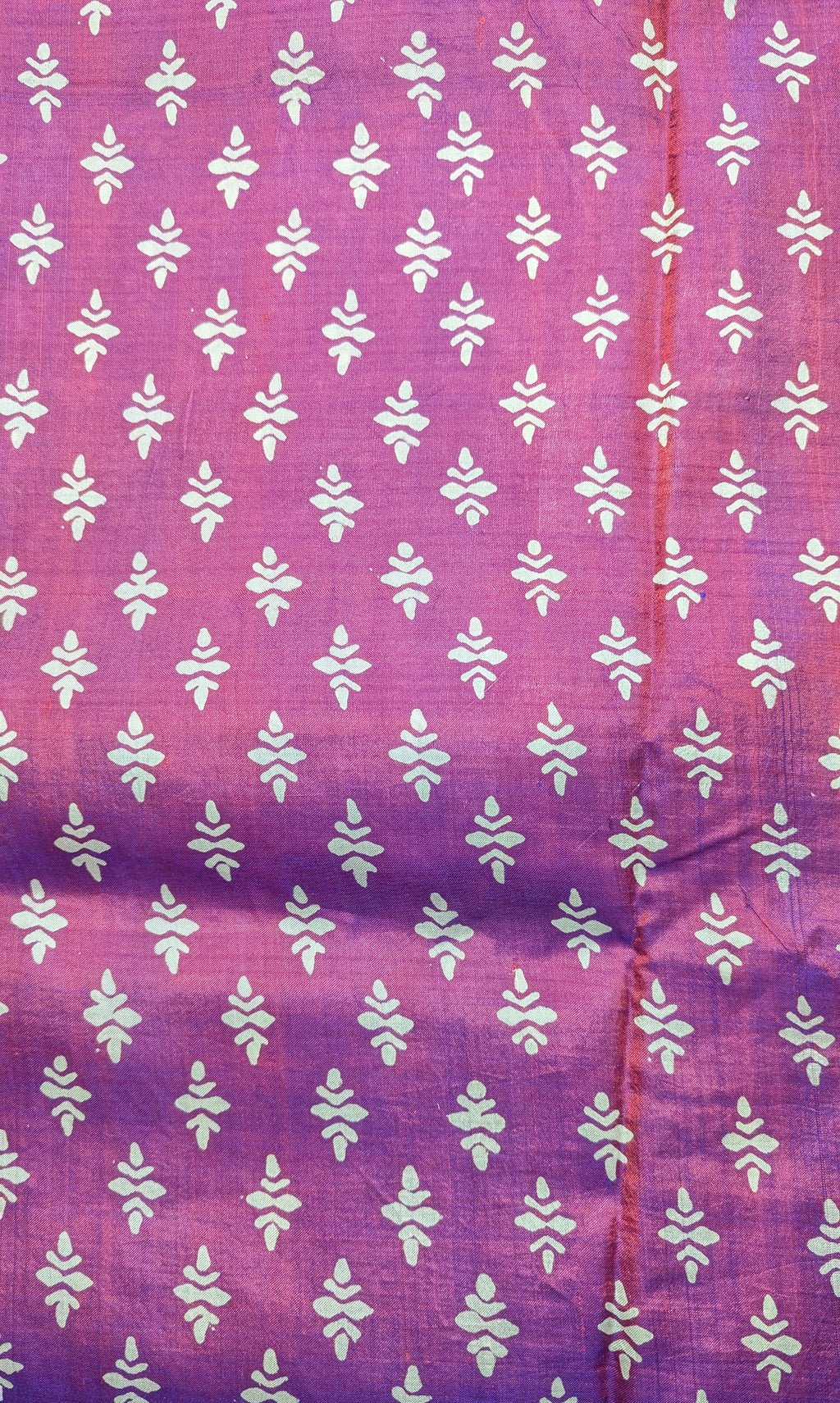 Purple Katan Silk saree, motif close up body