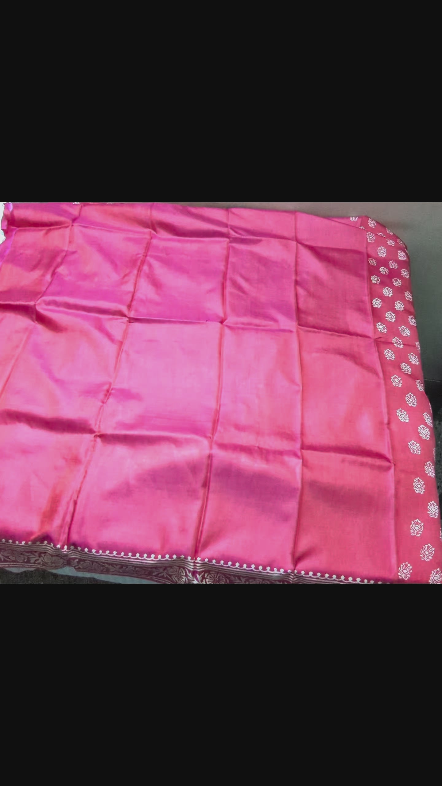 Bishnupuri Pure Katan Silk - Pink | Alpona | Handloom Saree | Handblock print