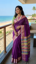 Cotton Banarasi - Purple | Summer Saree