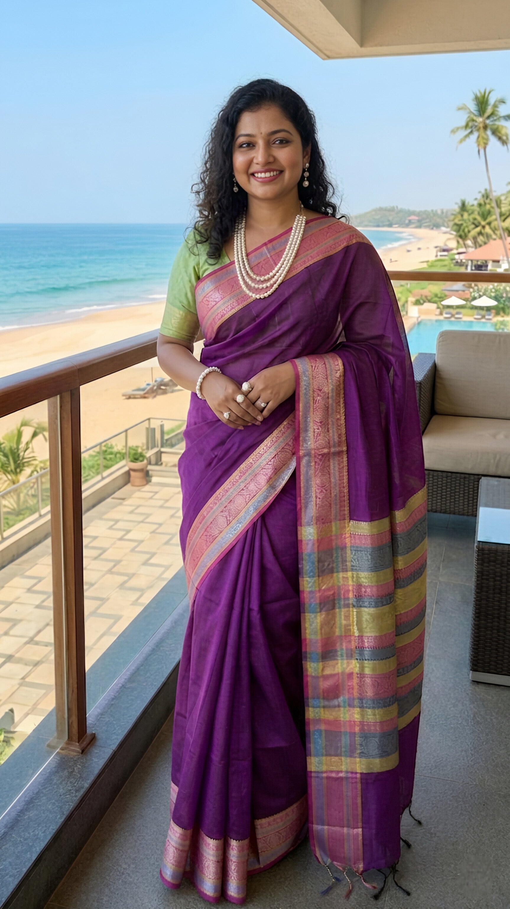 Cotton Banarasi - Purple | Summer Saree