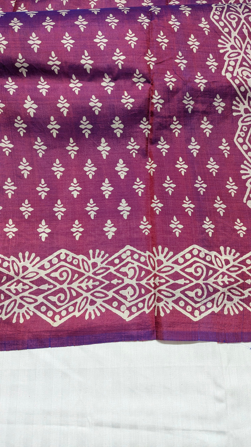 Bishnupuri Pure Katan Silk - Purple | Handloom Saree | Handblock print