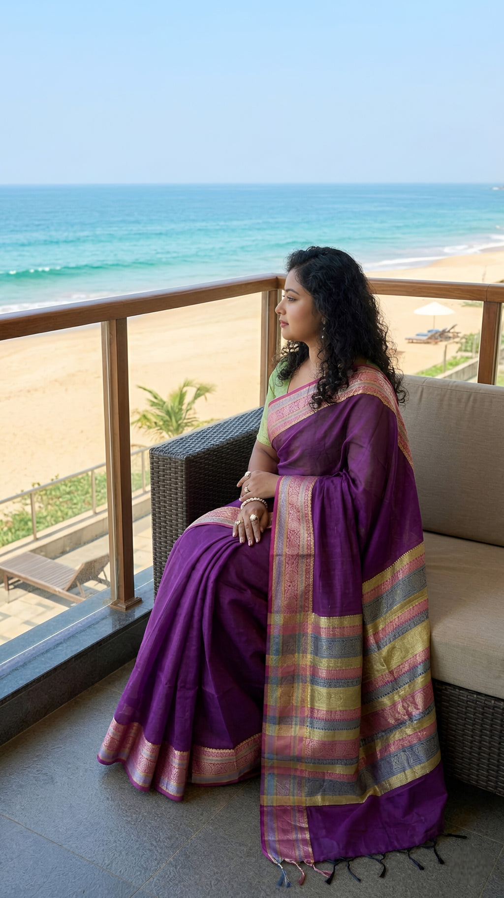 Cotton Banarasi - Purple | Summer Saree